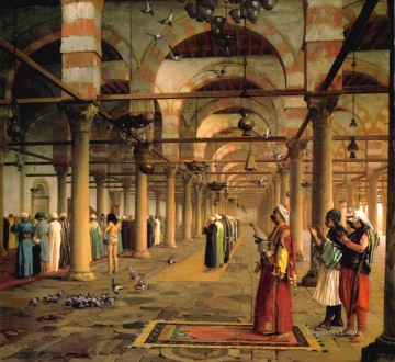 Oración pública en la Mezquita de Amr El Cairo árabe Jean Leon Gerome Pinturas al óleo